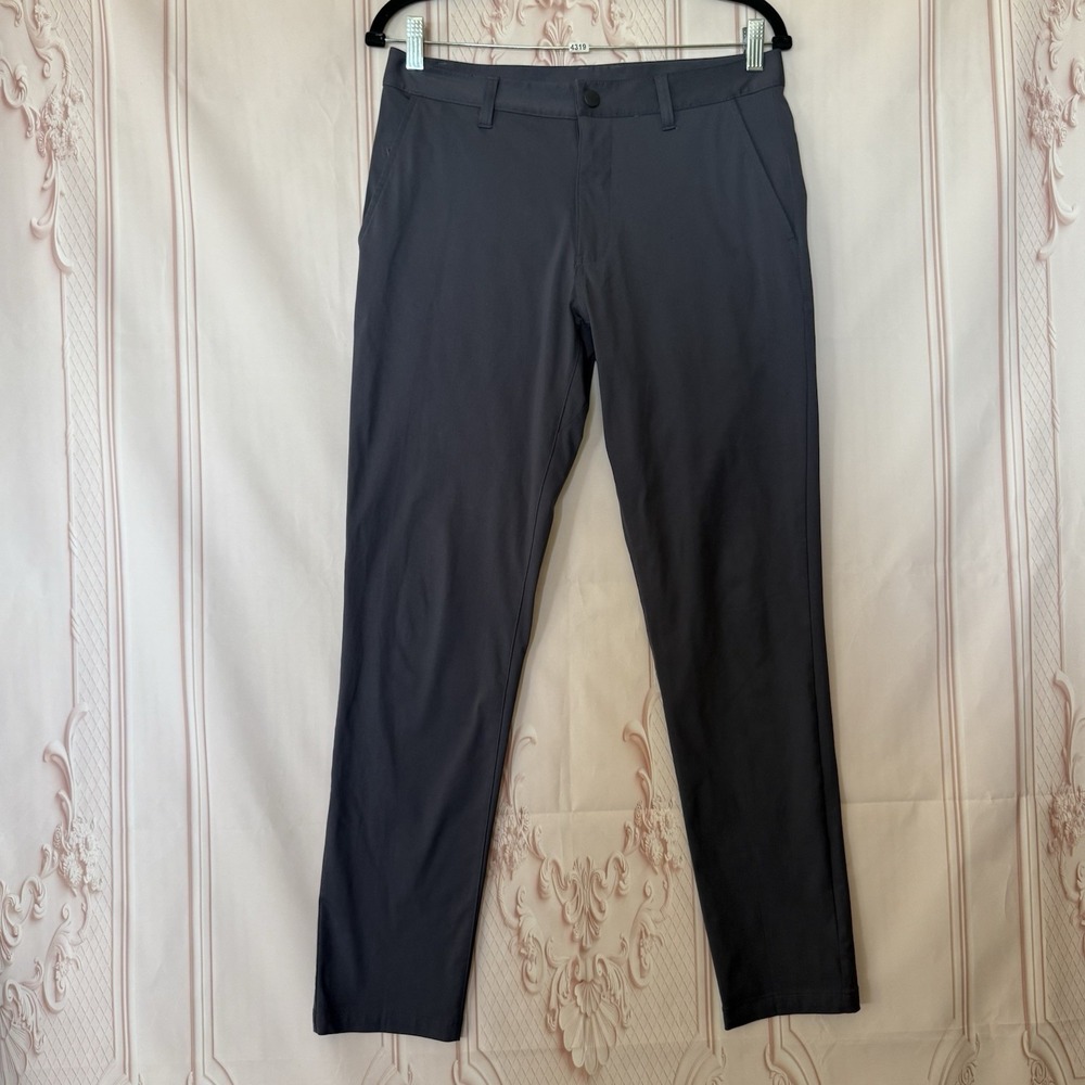 Rhone Commuter Slim Pant Mens 30x29 Gray Blue Tapered Stretch Please Read